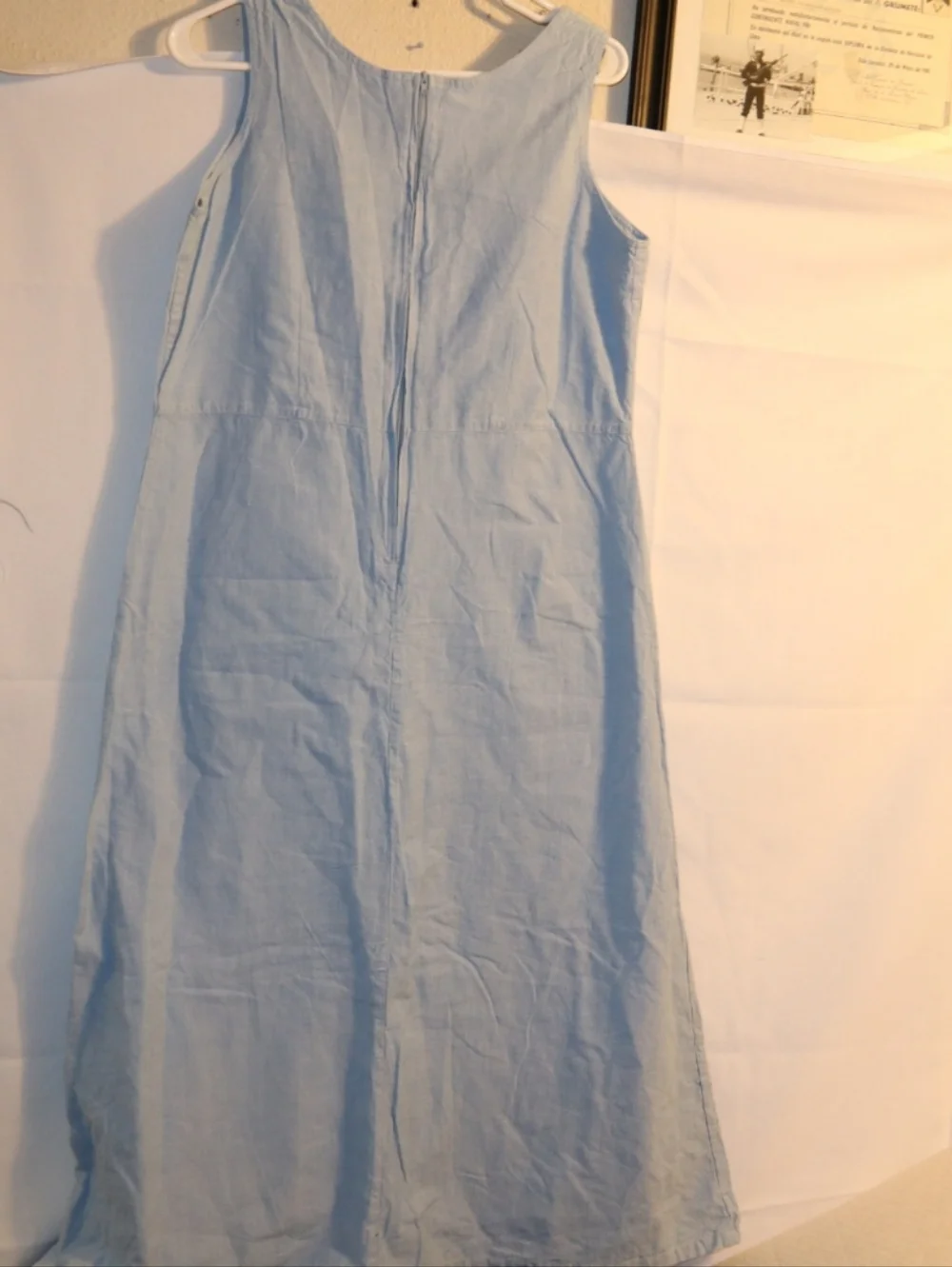 Compliments Light Blue Cotton Midi Dress Sleeveless Size Meduim - Picture 5 of 9